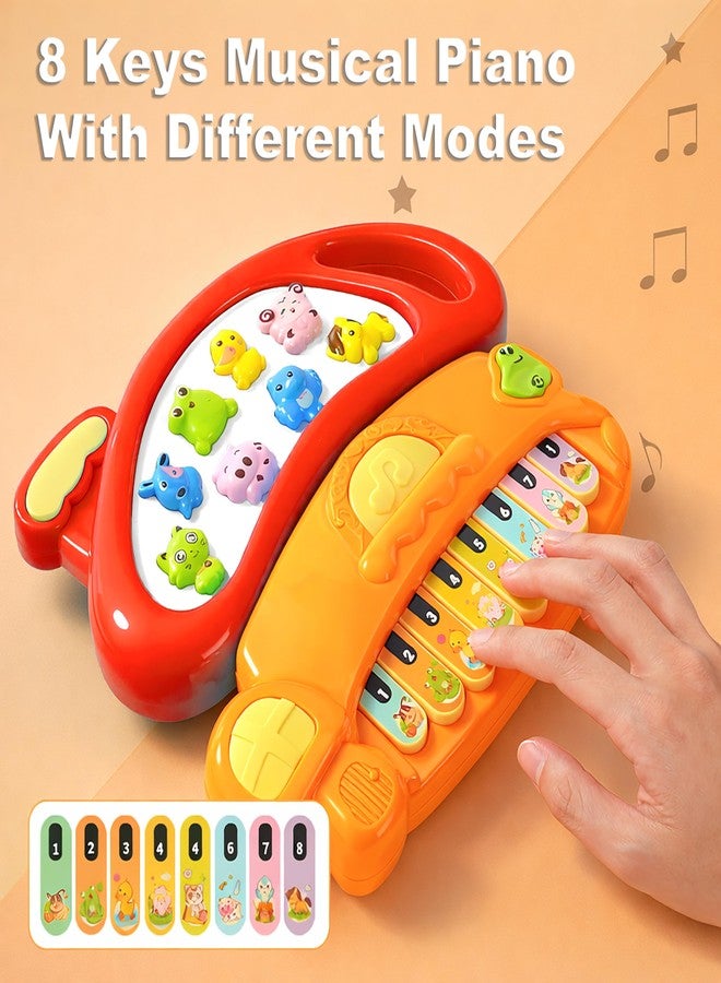 VGRASSP 8 Keys Mushroom Piano Toy for Kids with Lights and Music - Interactive Animal Keyboard Toy with 4 Modes - Educational Learning Instrument Playset for Boys and Girls - Multicolor - Image 4